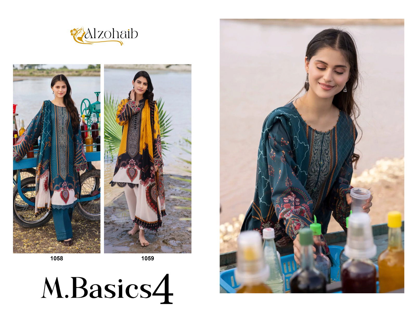 Alzohaib Basics 4 Cotton Printed Pakistani Suits Wholesale Shop In Surat
